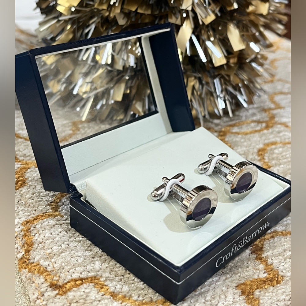 Croft & Barrow Silver and Black Cufflinks